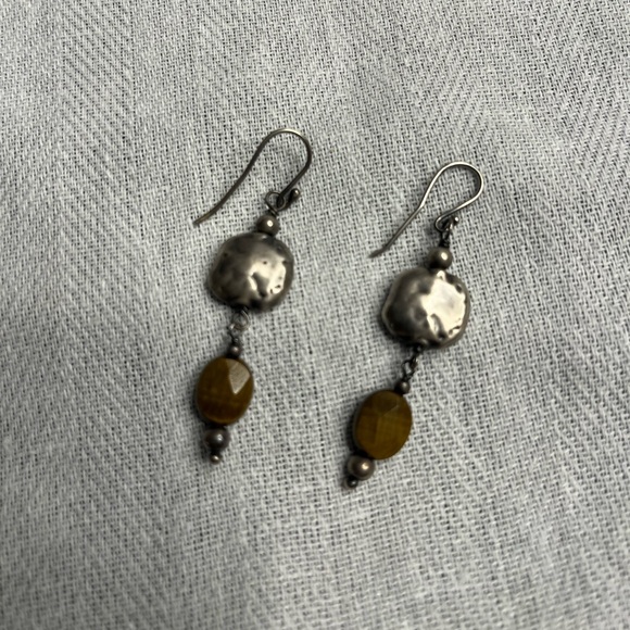 Sterling Silver and Tiger’s eye bead earrings - Silpada - Picture 2 of 5